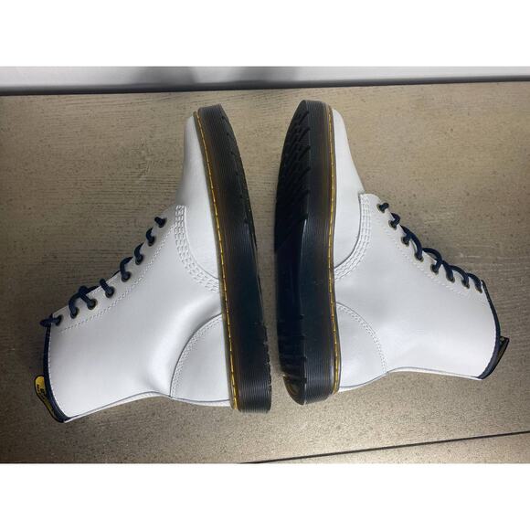 NEW DR MARTENS BOOTS WOMENS FAIRY GRUNGE EDGY WHITE LEATHER COMBAT BLACK ZAVALA - Picture 9 of 10